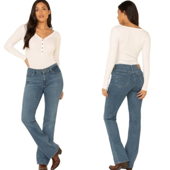 Levi's Denim - Levis Womens 515 Boot Cut Denim Jeans Medium Wash Sz 14 High Rise Casual